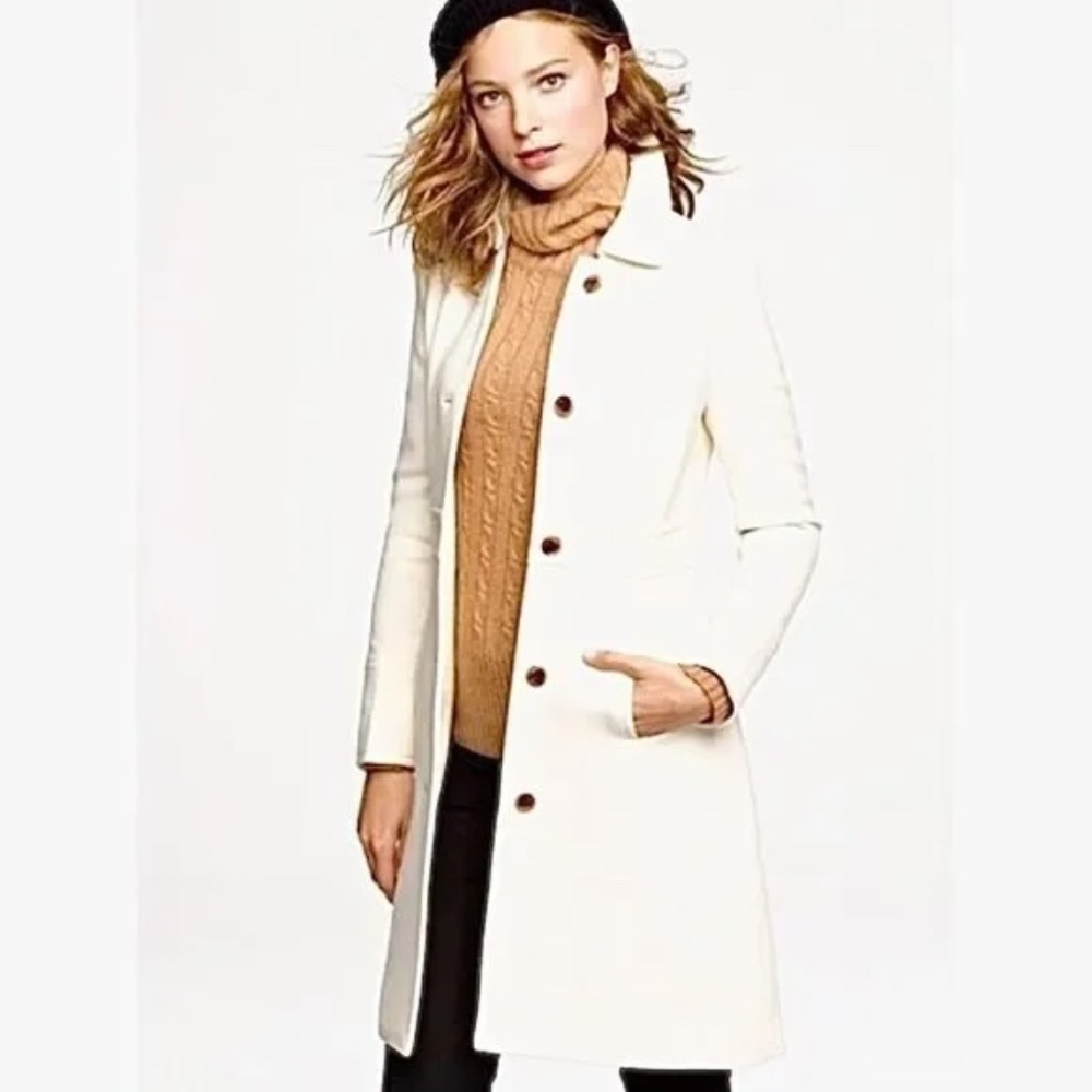 🧥 J.Crew Double Cloth Wool Coat – Size 0